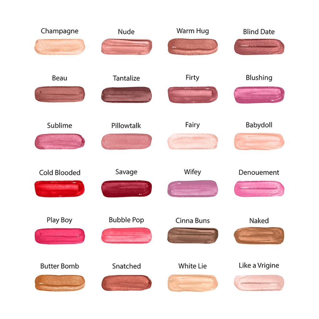Ruby Kisses Lip Gloss Butter Bomb Gloss Non-Sticky Lip Gloss Vitamin E Natural Nude Lip Makeup - 7.8mL (0.26 US fl.oz) (Like A Virgin)