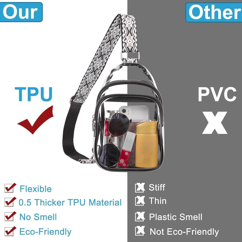 CLUCI Clear Bag for Stadium Events, Clear Crossbody Bag, Transparent Purses