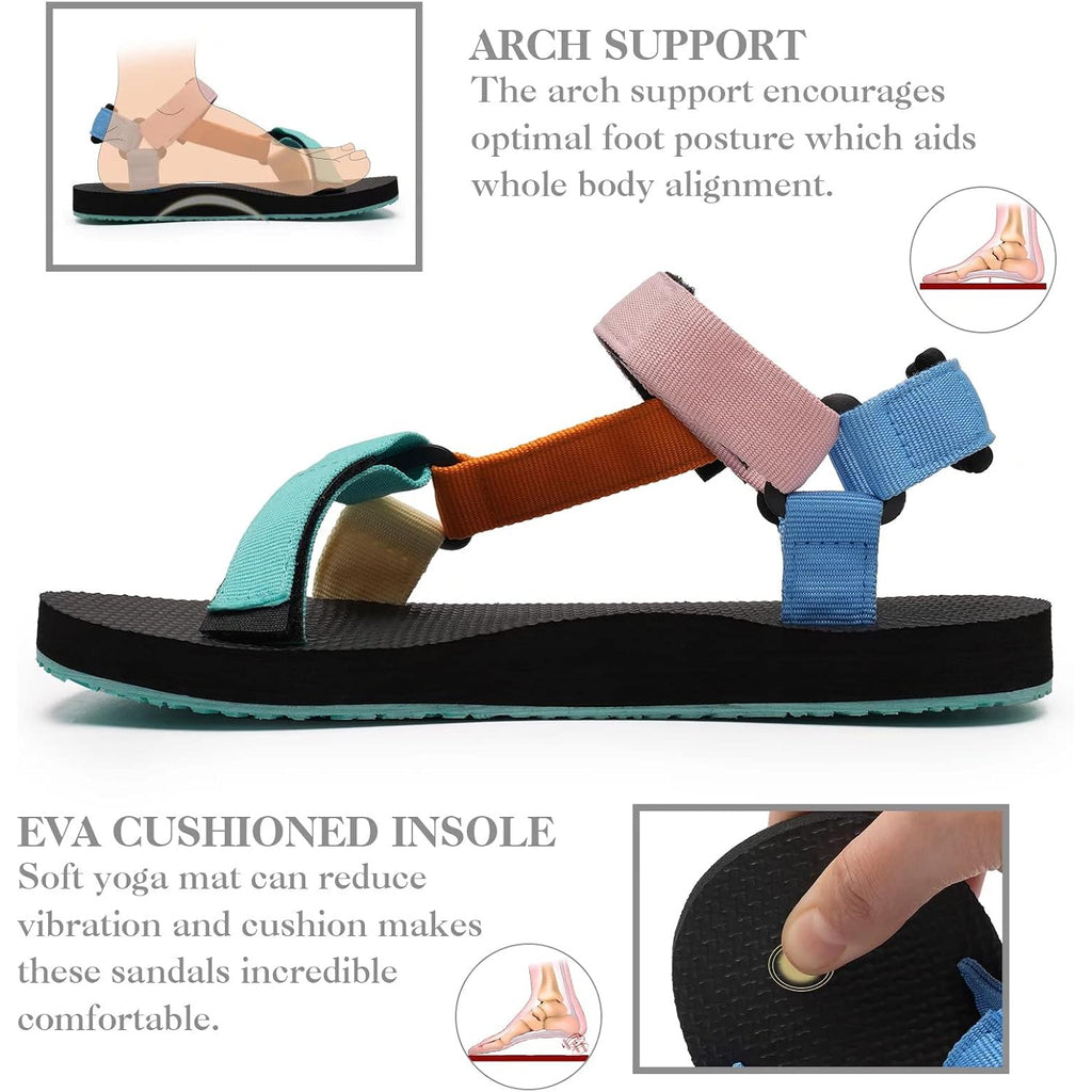 Watelves Womens-Sport-Sandals Hiking Sandals With-Arch-Support Webbing-Outdoor-Beach-Water-Sandals For Travel-Walking-Trekking-Camping