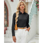 Siliteelon Button Down Shirts For Women: Wrinkle Free Long Sleeve Classic Fit Collared Dress Shirt Solid Formal Office