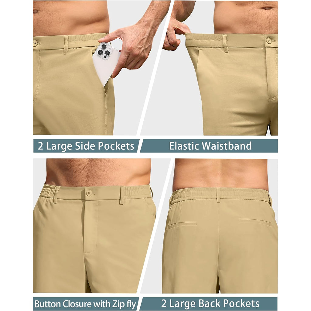 Mens Golf Shorts 7 Inch Inseam Stretch Lightweight Quick Dry Casual Dress Shorts With 4 Pockets
