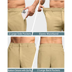 Mens Golf Shorts 7 Inch Inseam Stretch Lightweight Quick Dry Casual Dress Shorts With 4 Pockets