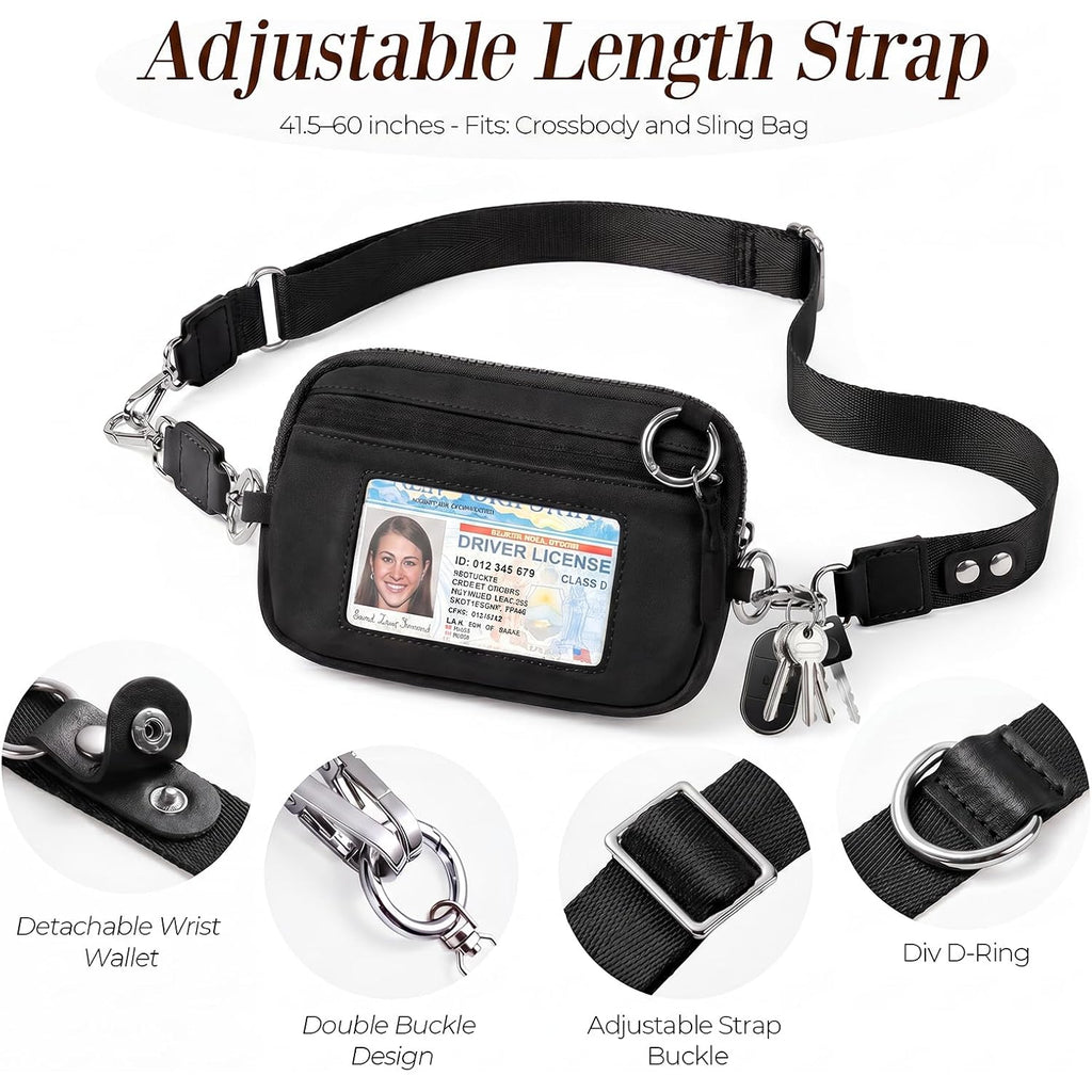Small Crossbody Bag With Phone Lanyard And Wrist Strap Mini Checkered 4.5X6.5 Purse With Rfid Clip And Go For Travel