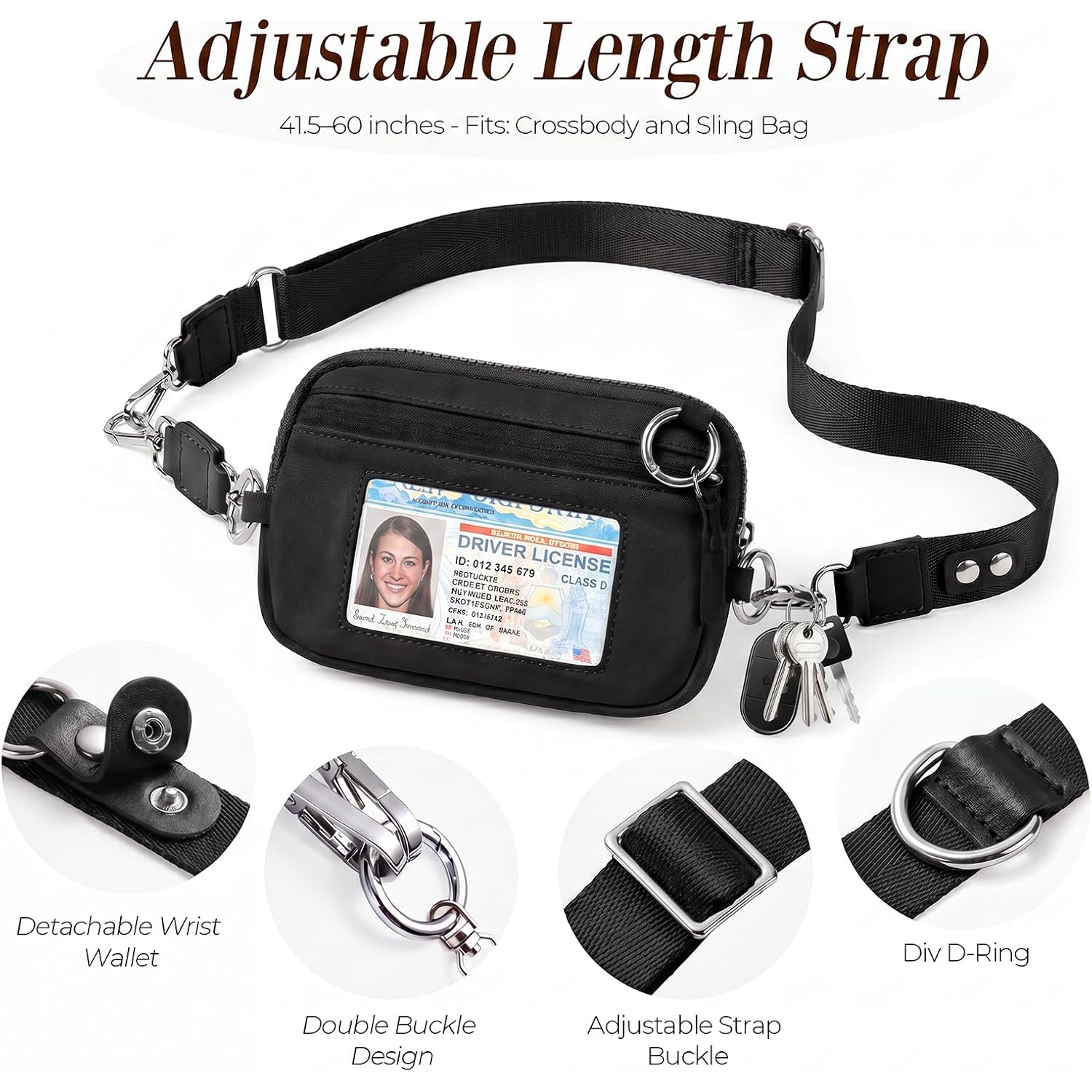 Small Crossbody Bag With Phone Lanyard And Wrist Strap Mini Checkered 4.5X6.5 Purse With Rfid Clip And Go For Travel