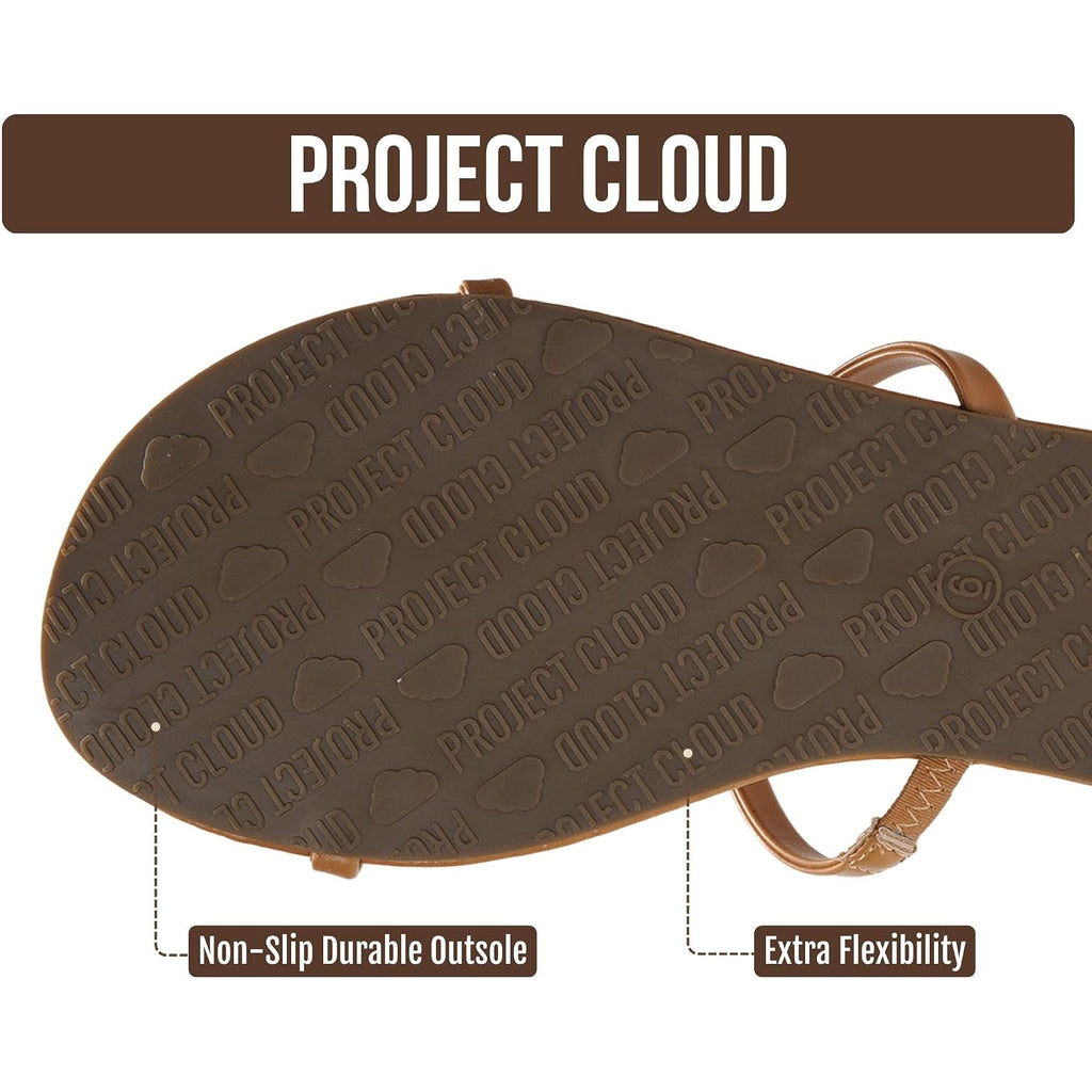 Project Cloud Summer Sandals For Women 2026 - Memory Foam Insole And Eco-Crafted Leather Beach Flip Flops For Women - Non Slip And Lightweight Double Strap Womens Sandals (Transition)
