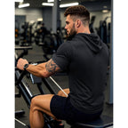 Magcomsen Men'S Short Sleeve Hoodie Workout Gym Athletic Cotton Lightweight Hooded T Shirts Sweatshirt
