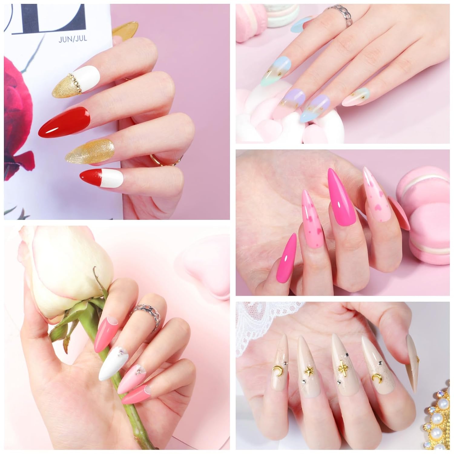 COSCELIA 60PC Gel Nail Polish Kit with U V light Starter Kit 55 Colors Gel Polish 5PC Top Base Coat Nail Art Decorations French Manicure Kit for with Everything Gifts for Women
