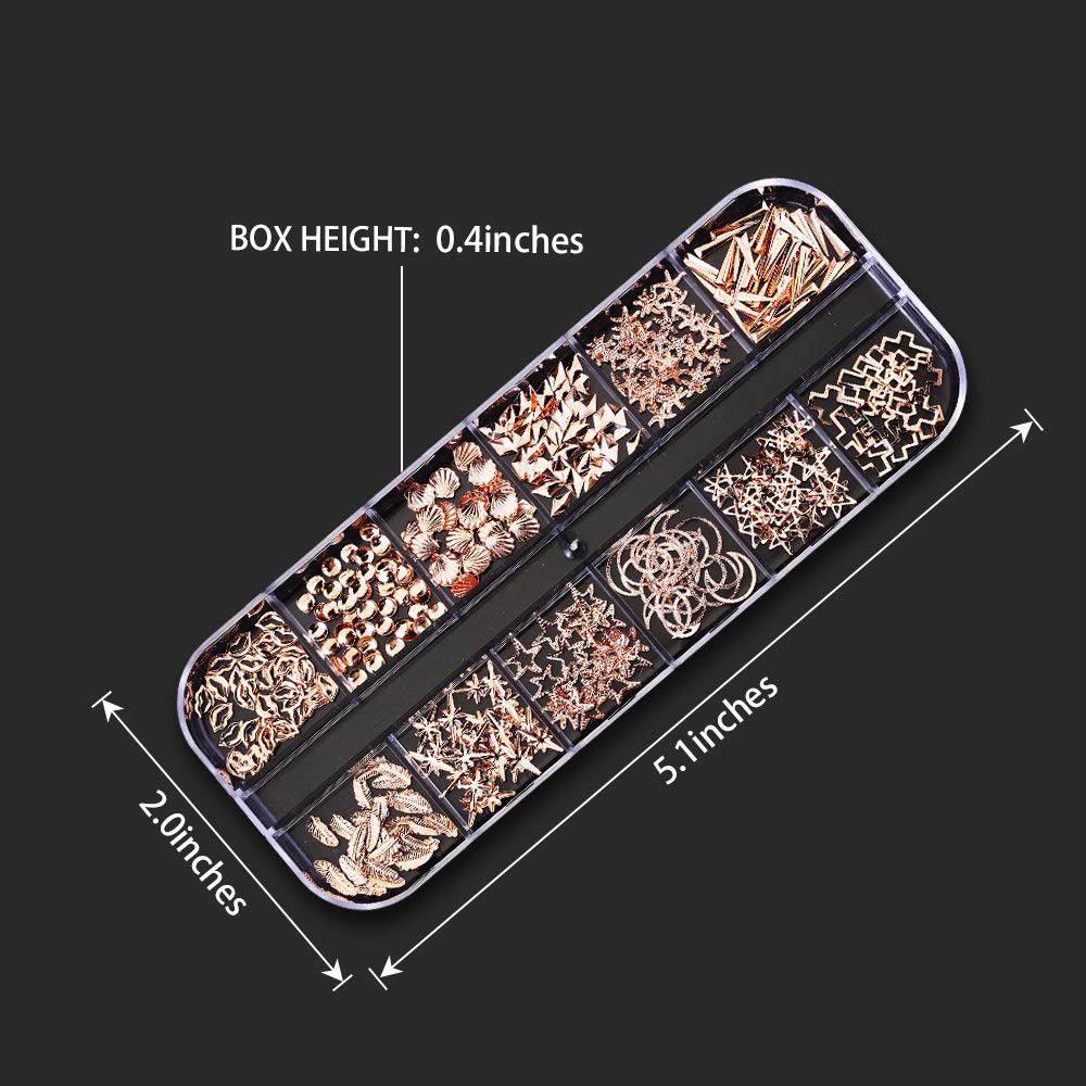 Artdone 9 boxes Nail Rhinestones Glitter Gems Diamonds Studs Crystals Sequins Kit With 1 Tweezers and 3 Pen for Nail Art Supplies Accessories