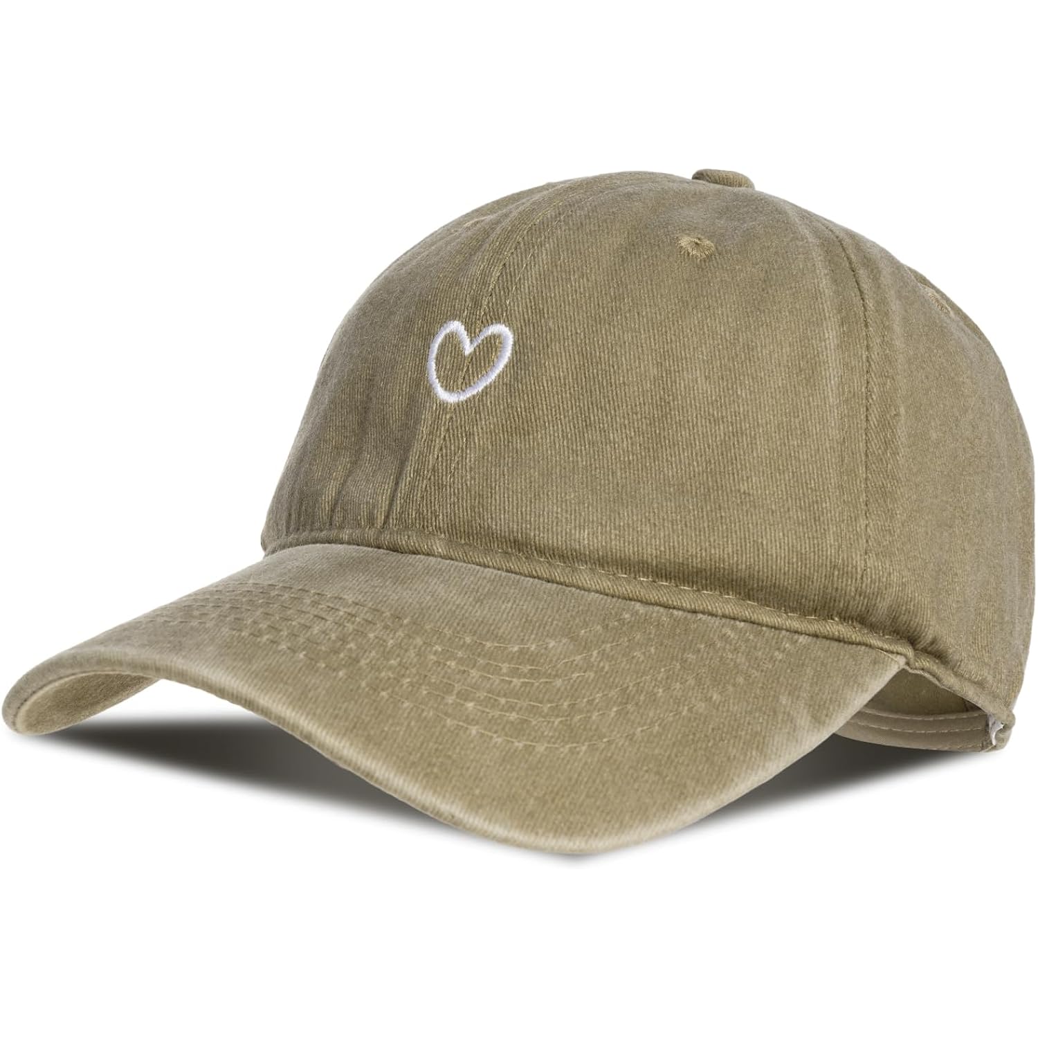 Womens Baseball Cap Cute Heart Embroidered Hat Vintage Sport Visors Adjustable Baseball Caps for Women and Men