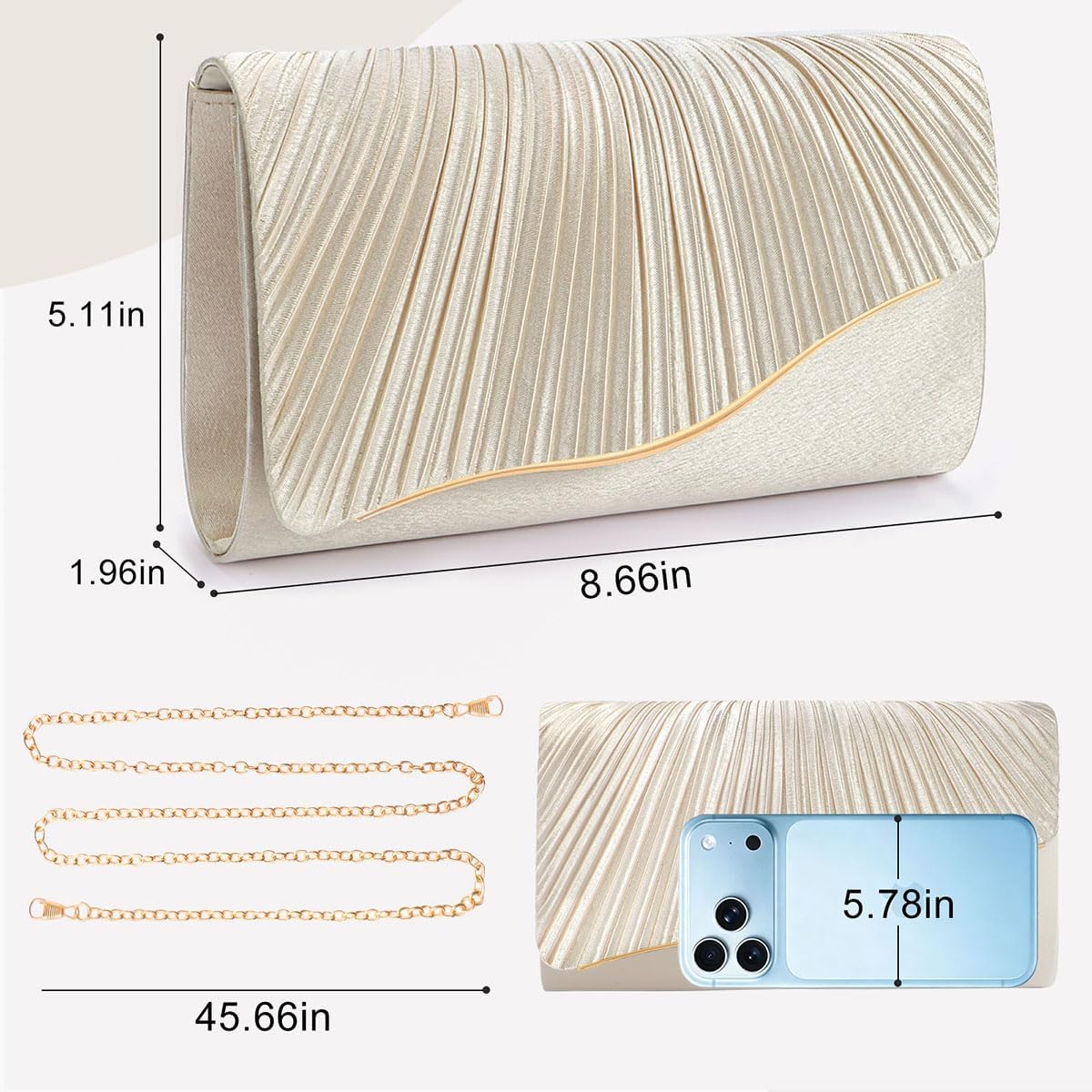 Lovyococo Clutch Purses For Women Formal Purses Evening Clutch For Wedding Party Cocktail Prom Handbags Elegant Satin