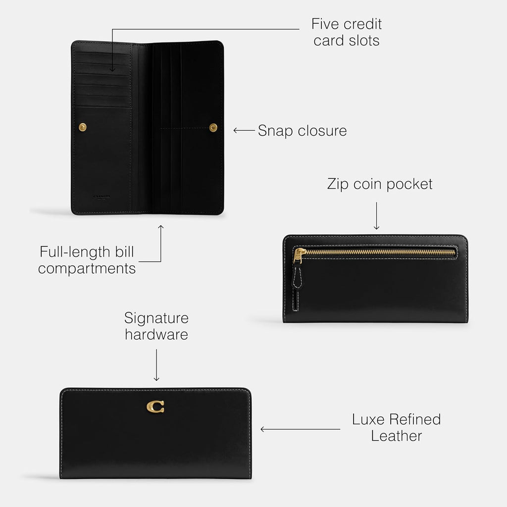Coach Women's Essential Skinny Wallet, Black, One Size