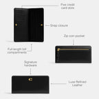 Coach Women's Essential Skinny Wallet, Black, One Size