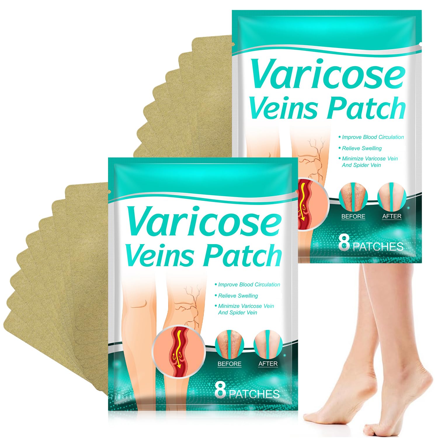 Leg Renew Varicose Veins Patch,Varicose Veins Patches Treatment For Legs,Legrenew Veins Patch,Natural Ingredients Leg Treatment For All Skin Types(16)