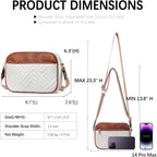 BOSTANTEN Quilted Crossbody Bags for Women Vegan Leather Purses Shoulder Handbags with Wide Strap