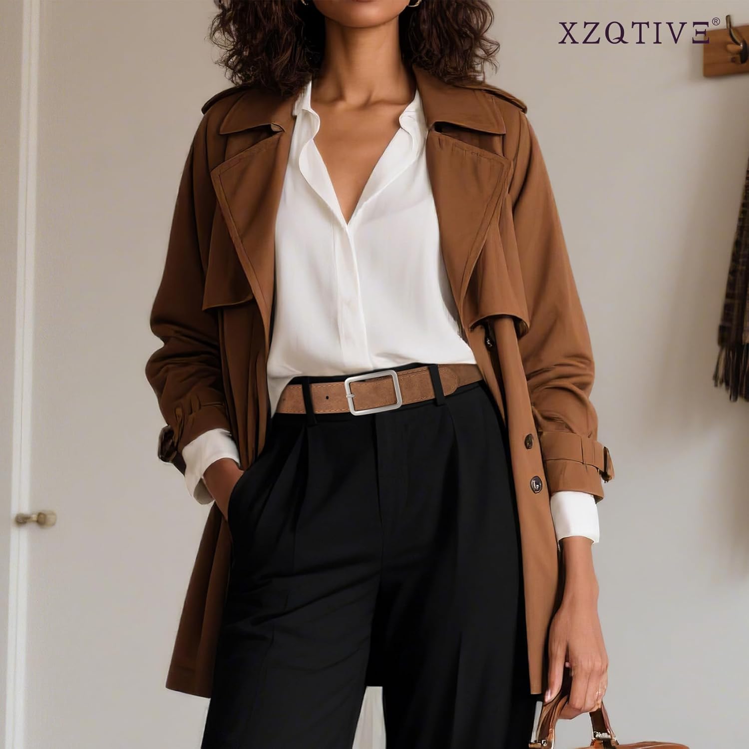XZQTIVE Women Suede Belts for Women Fashion Leather Belts With Silver Buckle Ladies Waist Belt For Jean Pant Dress
