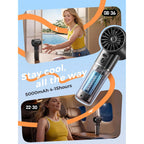 Handheld Portable Fan, 6-Speed Powerful Mini Personal Fan, Rechargeable 5000Mah Battery With Up To 15 Hours Runtime, Pocket Turbo Fan With Smart Led Display, Ideal For Travel, Camping, Makeup