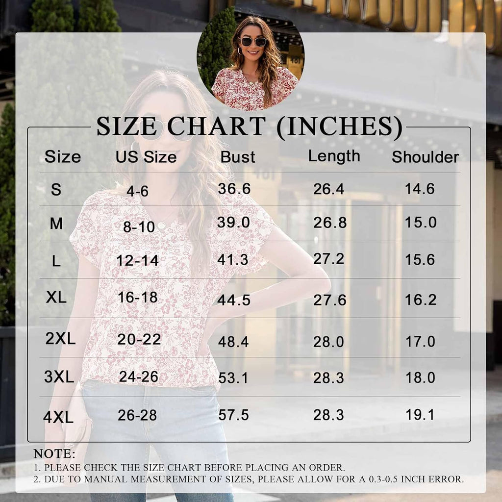 Women's Summer Tunic Tops Dressy Casual Chiffon Blouses Plus Size Short Sleeve T-Shirts for Leggings