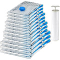 Amazon Basics Vacuum Storage Bags With Hand Pump For Travel, Space Saving Compression Bags For Clothes And Blankets, Clear, 12 Pack (3 Small, 3 Medium, 3 Large & 3 Jumbo)