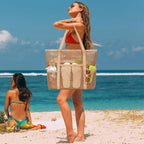 Fammart Mesh Beach Bag For Women, Summer Straw Tote Hobo Pool Bags With Zipper Pocket, Travel Vacation Cruise Essentials 2026