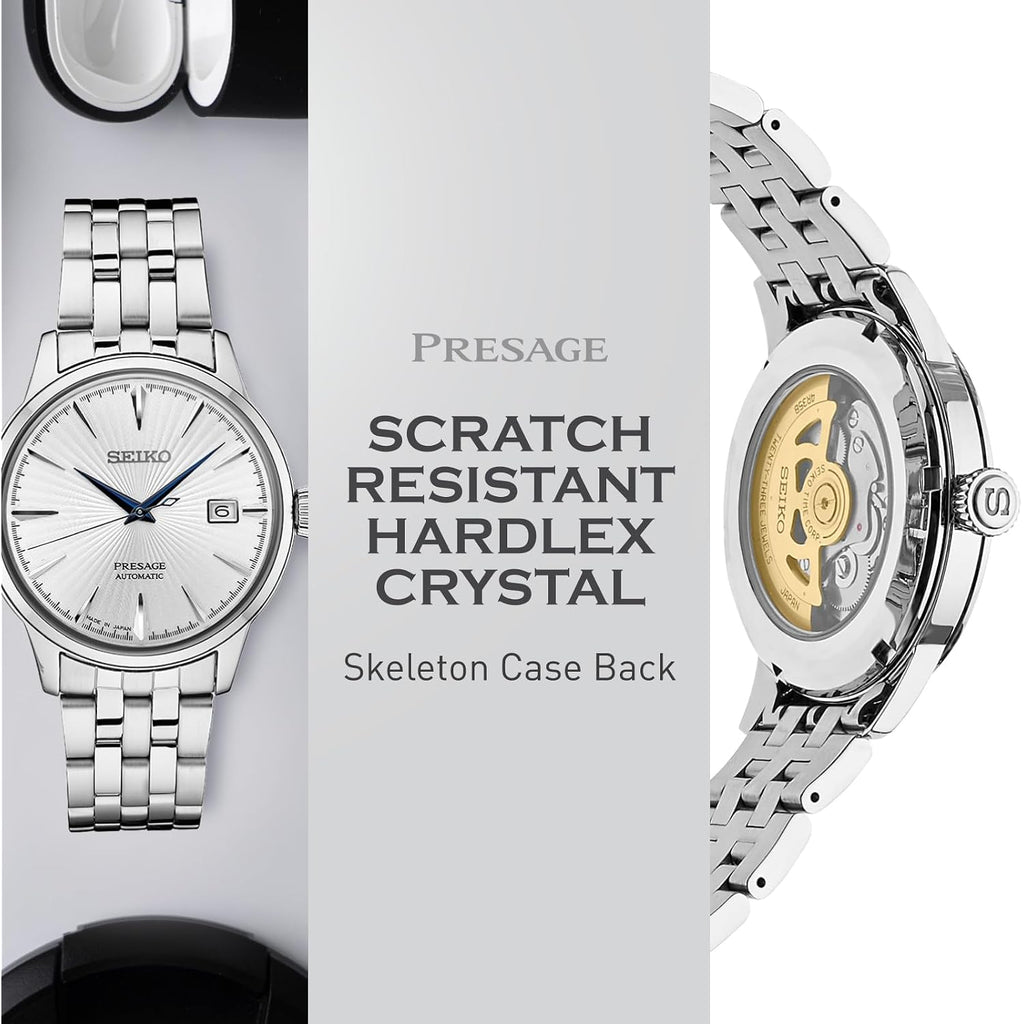 Seiko Automatic Watch For Men - Presage Collection - Stainless Steel, Water-Resistant 50M