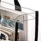 12 Pack Clear Tote Bags Stadium Approved, Transparent Pvc Shoulder Handbag For Women, Clear See Through Plastic Tote Bags With Handles For Shopping, Work, Sports Games, School, Concert