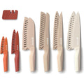 Brewin Knife set, 13 Pieces Kitchen Knives Set with Sharpener, Anti-Rust Coating and Blade Guard, Home Essentials, Camping Essentials - Muliticolor