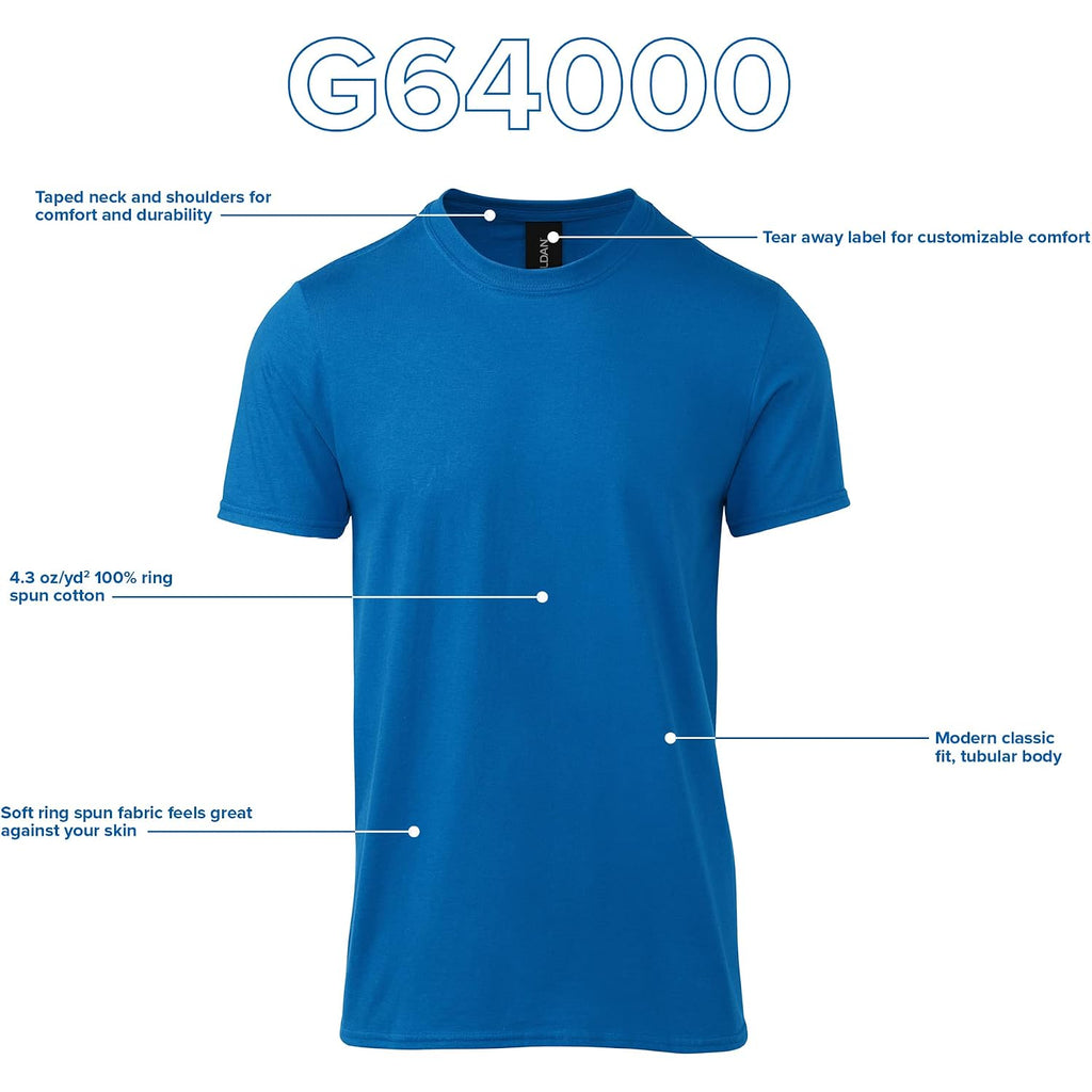 Gildan Adult Softstyle Cotton T-Shirt, Style G64000, Multipack
