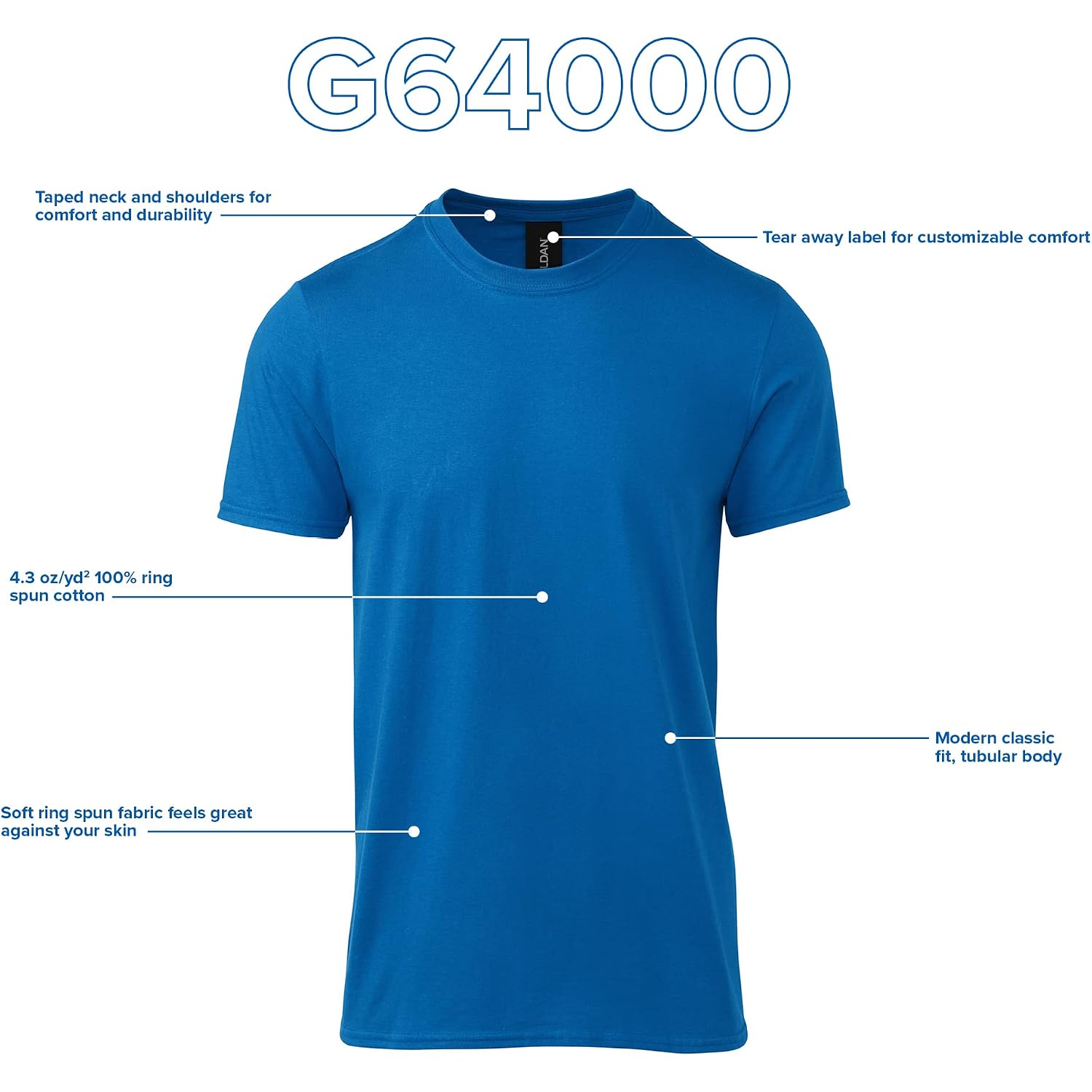 Gildan Adult Softstyle Cotton T-Shirt, Style G64000, Multipack