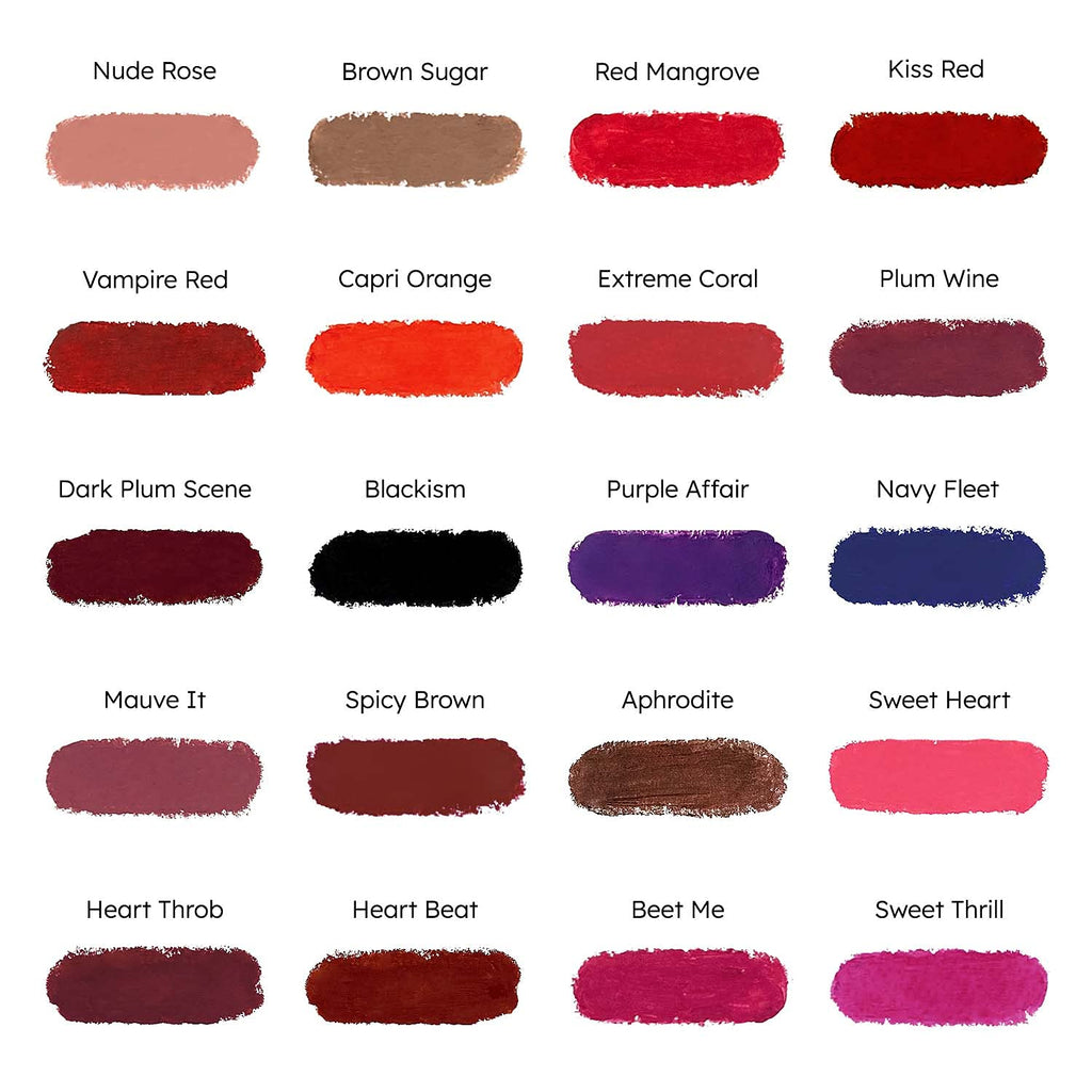 Ruby Kisses Lipstick, Matte Finish, Long-Lasting, Highly Pigmented, Smooth Apply, Full Coverage Lip Color Makeup (Berry Bossy)