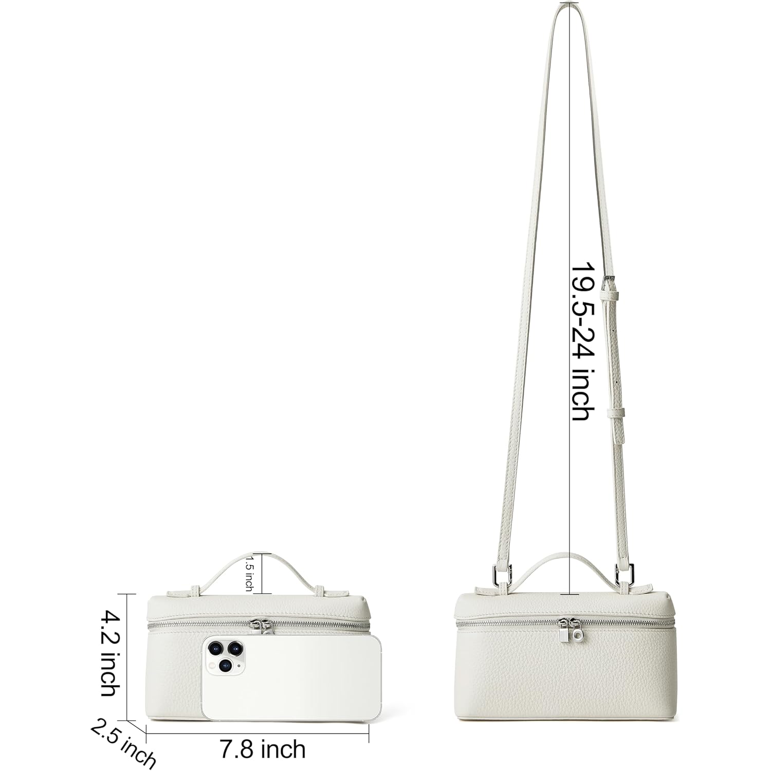 Doris&Jacky Small Leather Crossbody Bag For Women Designer Mini Top Handle Clutch Phone Bag With Adjustable Shoulder Strap
