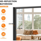 TRAHOME Bathroom Vanity Mirror for Wall, 2 Pack 36" x 24" Metal Framed Rectangular Bathroom Wall Mirror for Over Sink, HD Shatterproof Glass, Hangs Horizontally or Vertically(Black)