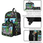 Bioworld Unisex Minecraft Adventure Mode 5-Piece Backpack Set (Little Kid/Big Kid), Green, One Size