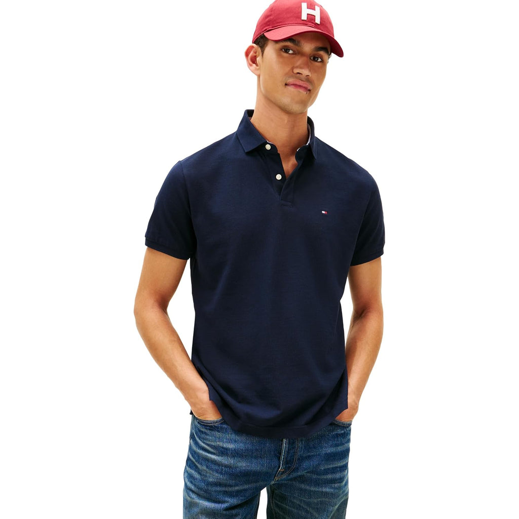 Tommy Hilfiger Mens Short Sleeve Cotton Pique Polo Shirt In Regular Fit