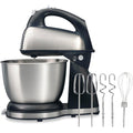 Hamilton Beach Classic Stand And Hand Mixer, 4 Quarts, 6 Speeds With Quickburst, Bowl Rest, 290 Watts Peak Power, Black And Stainless | 2-In-1 Versatility | Quickburst For Added Power | 290 Watts Peak Power | Built-In Bowl Rest | Black And Stainless Steel