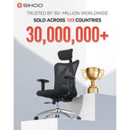 SIHOO M18 Ergonomic Office Chair, High Back Mesh Desk Chair with Adjustable Headrest & Lumbar Support, 330lbs Capacity Computer Chair with 2D Armrests & Wide Cushion, Tilt Lock, for Home Office-Black