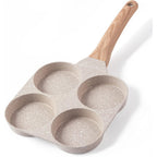 CAROTE Egg Pan Omelette Pan, 4-Cup Nonstick Granite Omelette Skillet - Pancake Pan and Healthy Egg Cooker Suitable for Gas Stove & Induction Cookware