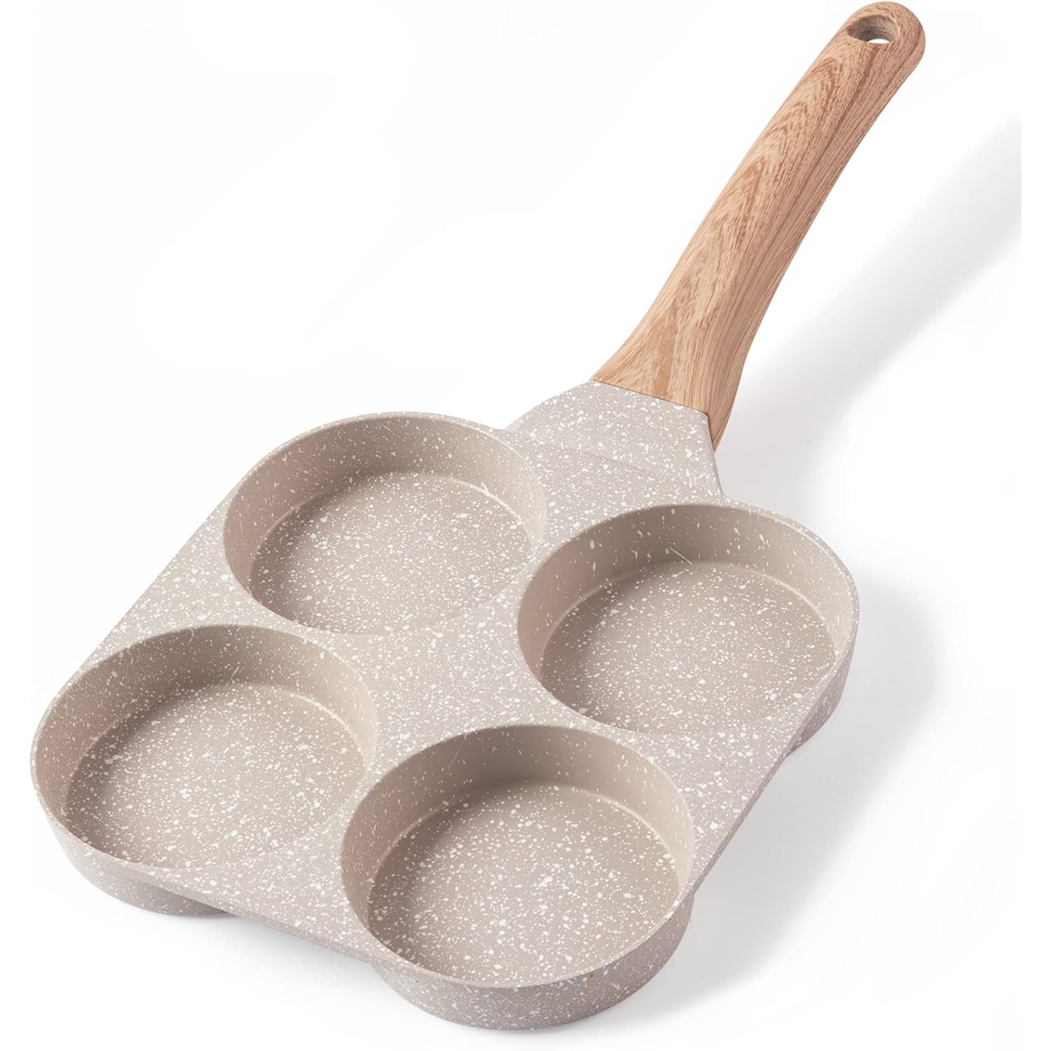 CAROTE Egg Pan Omelette Pan, 4-Cup Nonstick Granite Omelette Skillet - Pancake Pan and Healthy Egg Cooker Suitable for Gas Stove & Induction Cookware