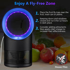 Fly Trap Indoor,Blue Gnat Traps House Indoor,Indoor Insect Trap With Timer | Fruit Fly Trap Indoors Suctions & Captures, 6/12Hr Timer, Kid & Pet Friendly, Low Noise, 10 Refills