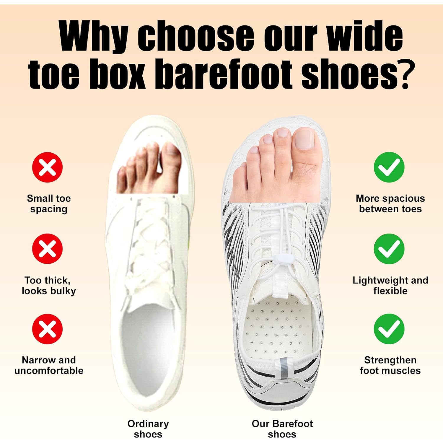 Hike Barefoot Shoes For Women Men Breathable & Non-Slip Athletic Footwear Wide Toe Water Shoes,Designed For Walking,Running&Swimming