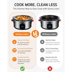 Syntus 30 Count Slow Cooker Liners, Large Size 13" X 21" Fits 3-8 Quart Pots Bpa-Free Disposable Cooking Bags Suitable For Oval & Round & Retangular Slow Cookers