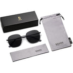 SOJOS Classic Trendy Square Sunglasses for Women Men Cute Big Frame Gold Shades SJ1137 Black/Grey
