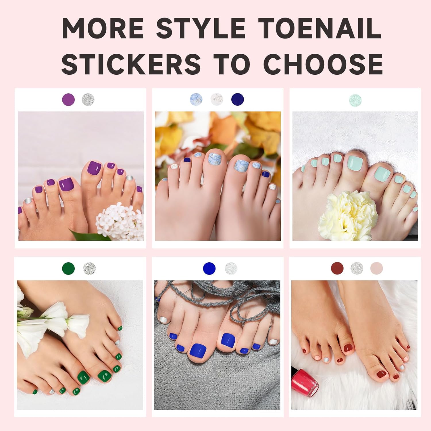 Semi Cured Gel Toe Nail Strips,26 Pcs Toes Nail Stickers Wraps(Purple),UV Light Required,Easy to Apply