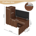3More Shoe Organizer Cabinet,Entryway Bench With Adjustable Shelves And Cushioned Seat,Unique L-Shaped Bench Cabinet For Entryway, Hallway, Living Room