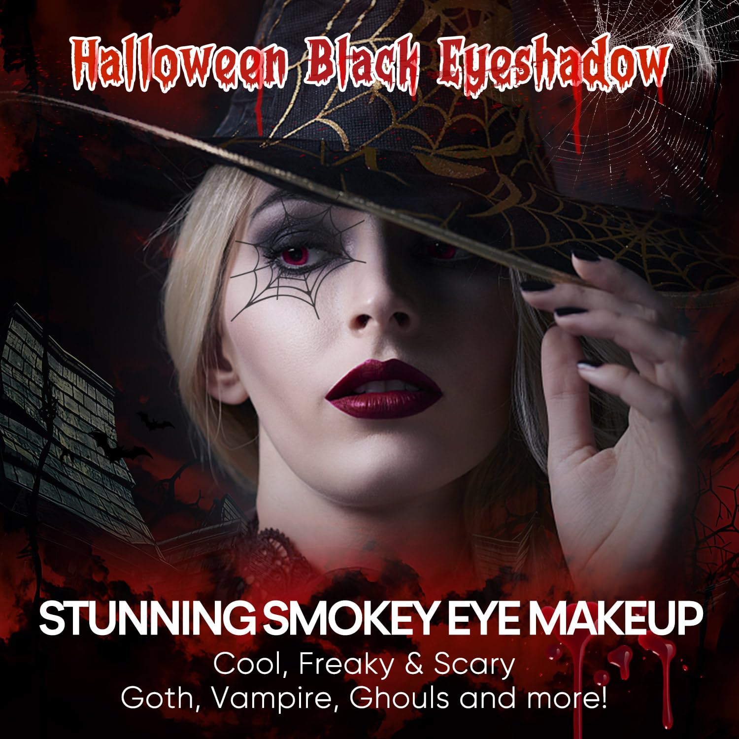 MAKI YIKA Black Grey Smokey Eyeshadow Palette Matte Black White Gray Silver Smoky Eye Shadow 9 Colors Eyeshadows Eye Makeup For Goth Look -9Black