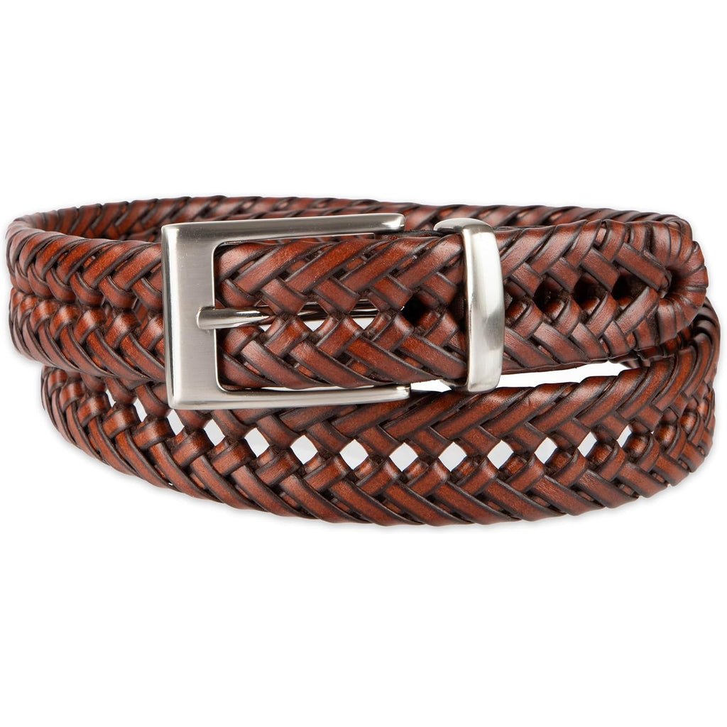 Dockers Men'S Braided Leather Belt, Fully Adjustable Casual Strap For Everyday Wear