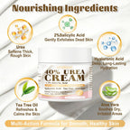 40% Urea Cream for Feet – Maximum Strength Foot Cream for Dry Cracked Heels & Calluses, Deep Softening Heel Repair, Urea Lotion for Body Hydration, Fast-Absorbing Foot Moisturizer for Rough Skin
