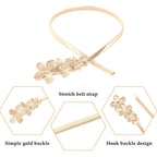 E-Clover Womens Fashion Metal Stretch Waist Skinny Belt Waistband