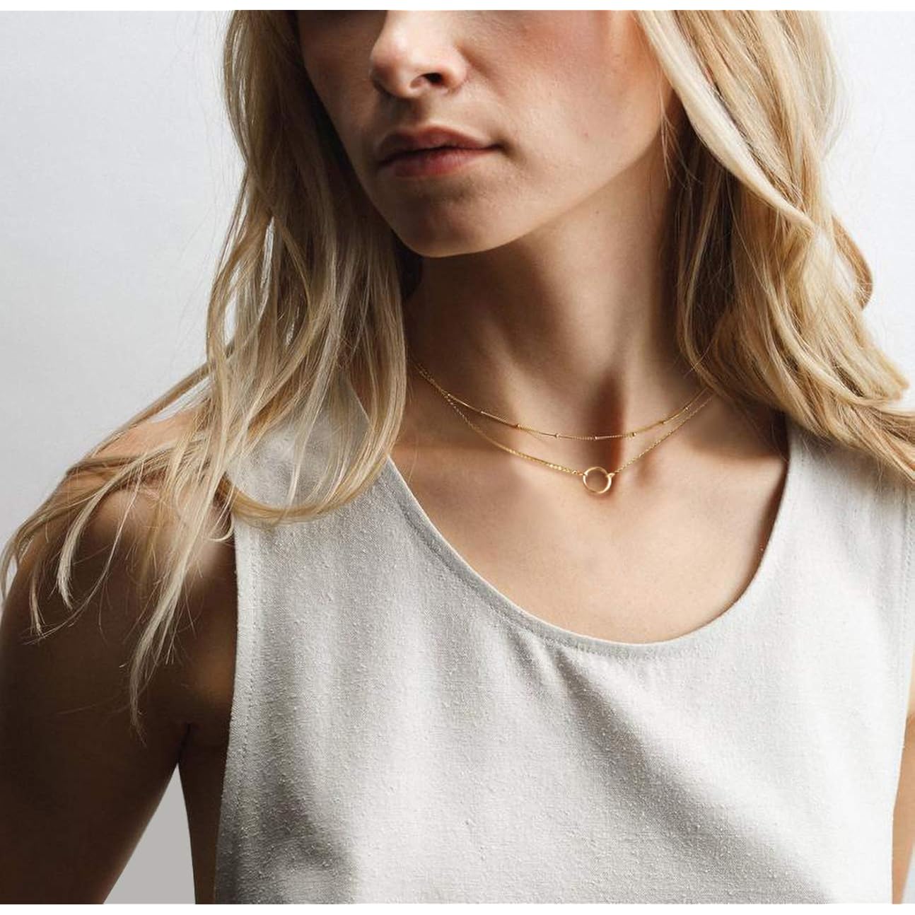 MEVECCO Layered Heart Necklace Pendant Handmade 18k Gold Plated Dainty Gold Choker Arrow Bar Layering Long Necklace for Women
