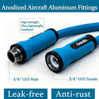 Garden Hose 5/8 In X 50 Ft, Made Of Tpe (Betterthan Pvc/Hybrid Polymer), Lightweight Yet Durable Water Hose With Ergonomic Grip, Drinking Water Safe Material, All-Weather, 3/4" Ght Fittings