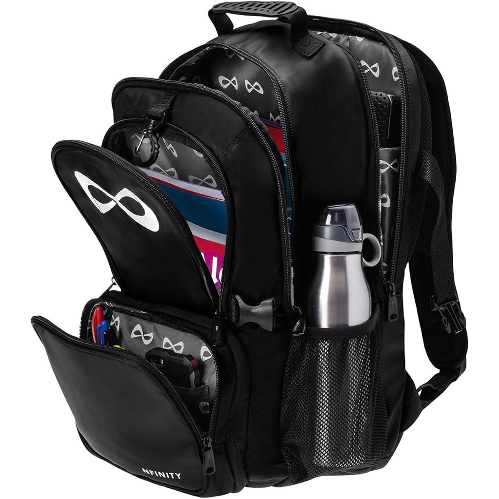 Nfinity Classic Cheer Backpack – Laptop Backpacks With Detachable Pouch | Durable Sports Backpack With Spacious Storage, Lightweight Design Ideal For Travel, Training For Cheerleaders Use